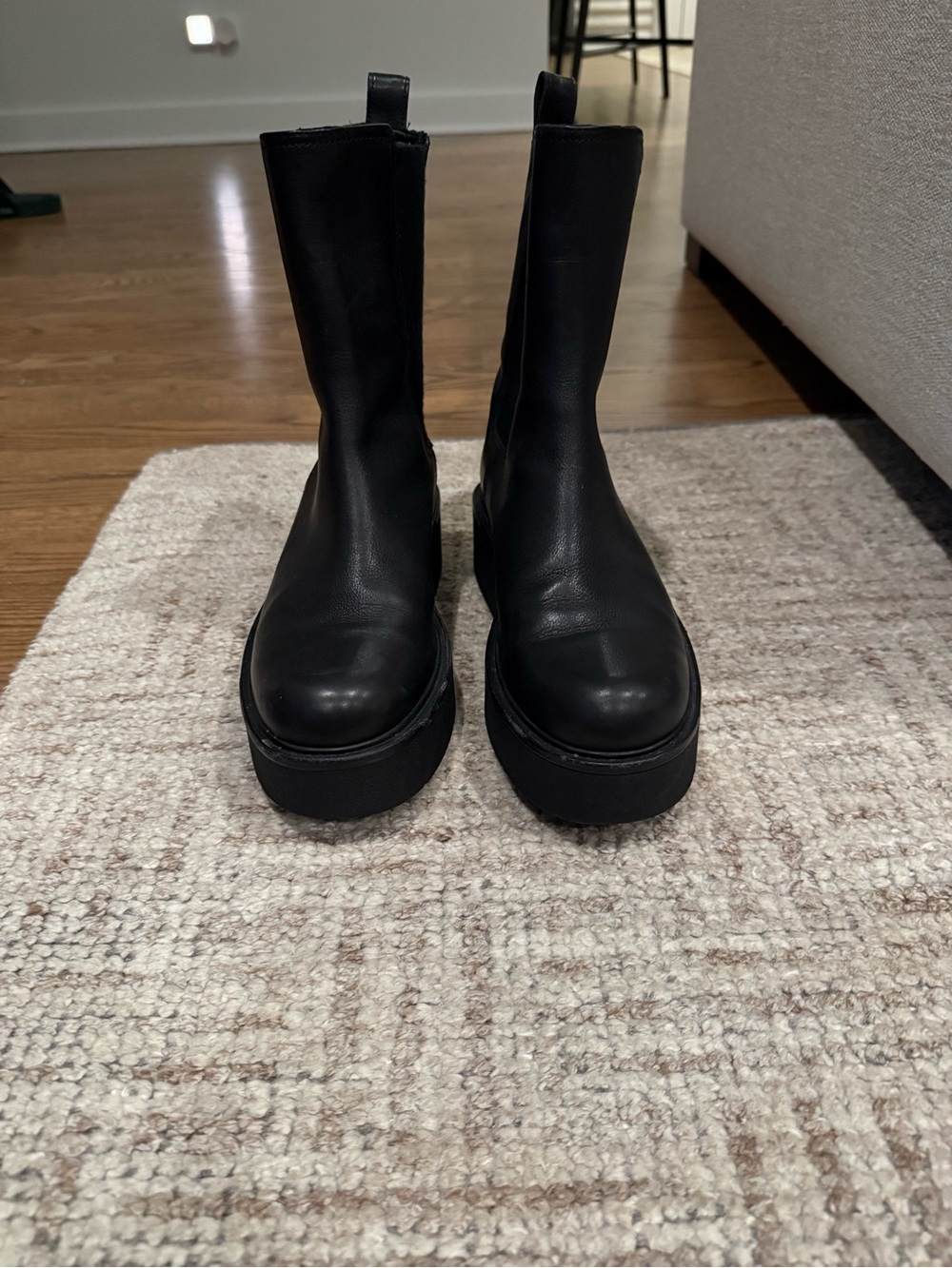 Vince Black Platform Chelsea Ankle Boots
